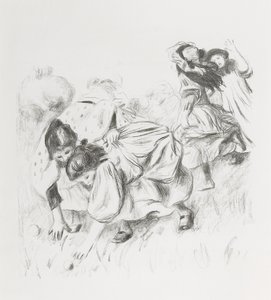 Kinderen die met een bal spelen door Pierre Auguste Renoir